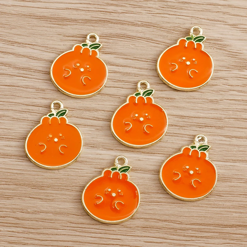 10 teile/los Nette Emaille Charms für Ohrringe Anhänger Halskette Obst Erdbeere Wassermelone Ananas Charms DIY Armband Schmuck – Detail 38
