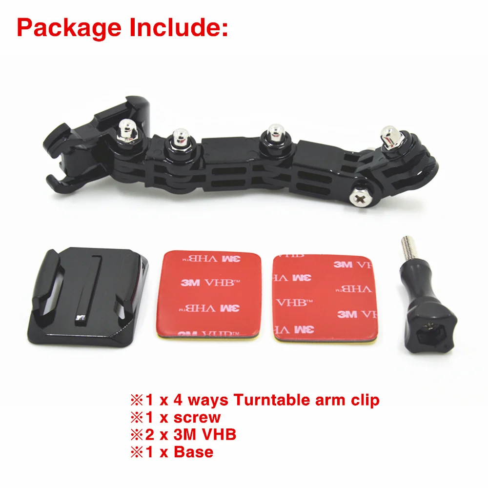 Xiaomi-خوذة دراجة نارية مع ذراع لاصق منحني ، ملحق لكاميرا الحركة ، متوافق مع Xiaomi yi 4K Gopro Hero 8 7 6 5 4 SJCAM sj4000 Eken H9