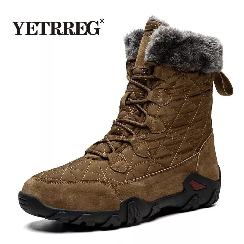 New Winter High Help Men Snow Boots Waterproof Man Boots Man Fur Thick Plush Warm Men\'s Boots Male Ankle Boots Big Size 38-48