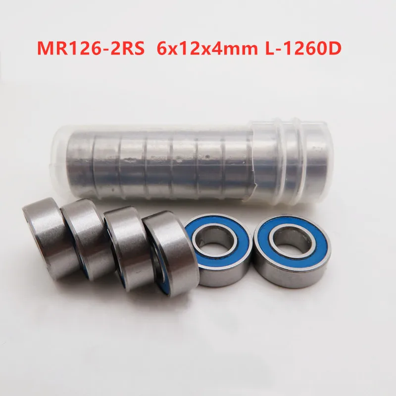 

50-500pcs miniature bearing MR126-2RS 6x12x4mm L-1260D rubber seal deep groove ball bearings MR126 MR126RS 6*12*4 mm