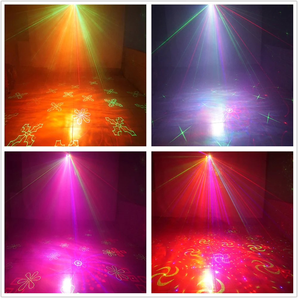 Sharelife 128 RGRB Gobos Mixed RGB LED Dynamic Watermark Effect Laser Projector Light DJ Party Home Show Wedding Stage Lighting