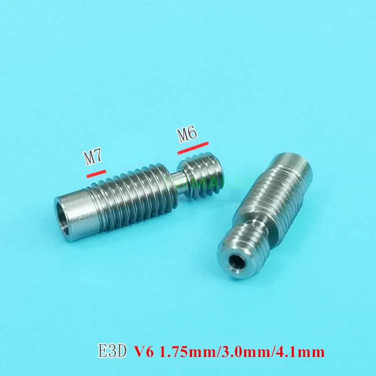 

2pcs V6 Titanium Alloy Heat Break 1.75mm / 3.0mm hotend Throat super smooth TC4 thermal barrel Prusa I3 MK3 3D printer parts