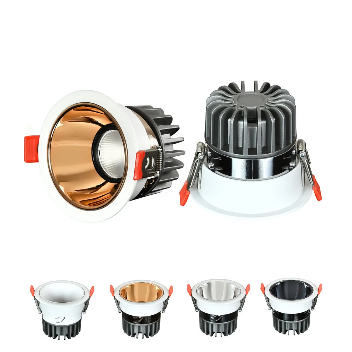 2022 New Anti Glare LED Downlights 7W 9W 12W 15W 24W Round Frame Changeable Living room Bedroom Dimmable Ceiling Spot Lights