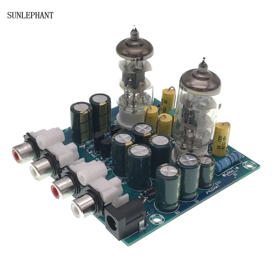 Tube 6J1 Preamp Board Module Preamplifier Kit DIY + Acrylic DIY Case Cover Shell for 6J1