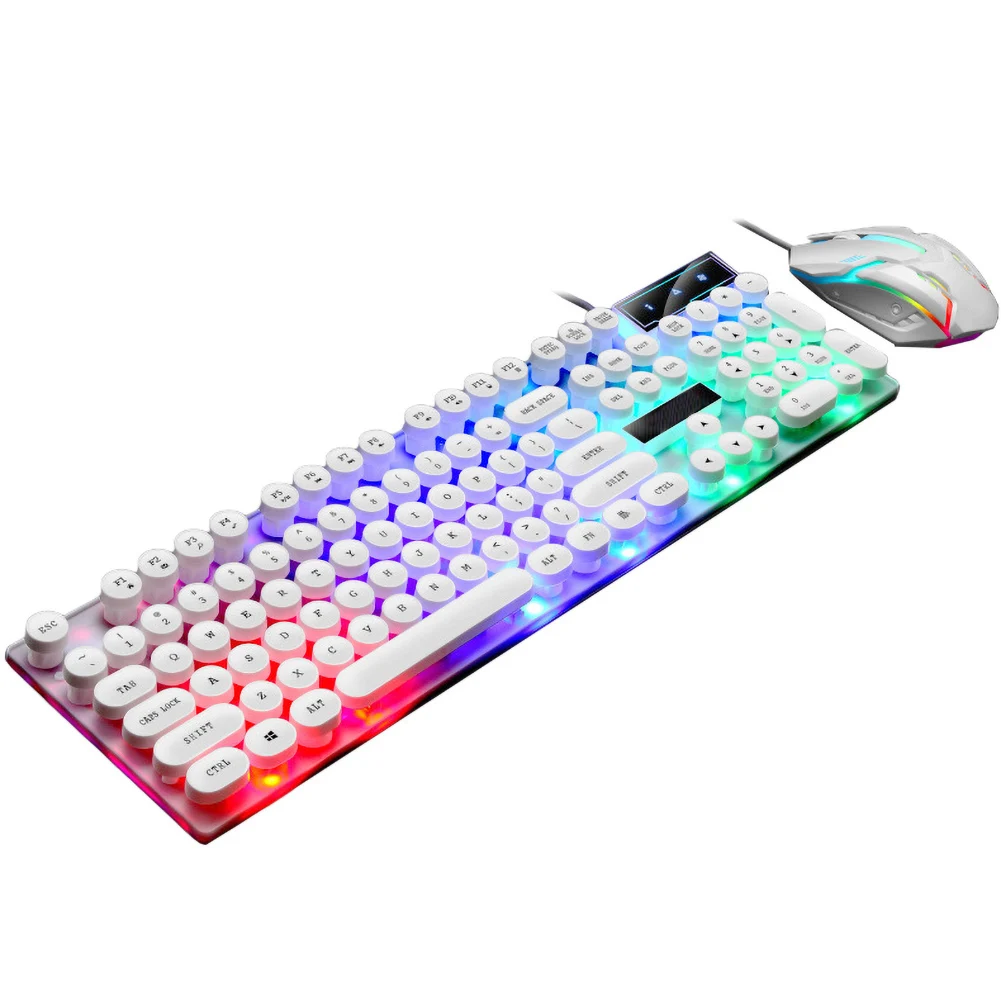 Waterproof Wired Gaming Keyboard Mechanical Feeling Backlit Keyboards USB 104 Keycaps  Keyboard Computer Game Keyboards