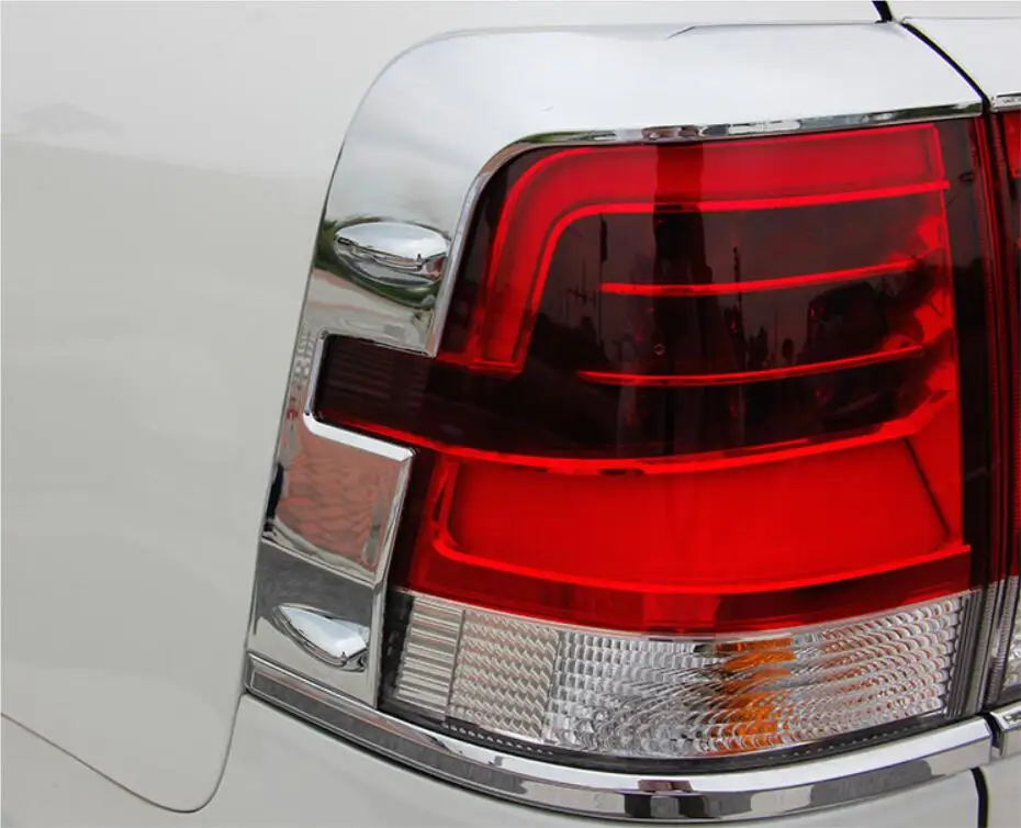 Car ABS Chrome Rear Tail Light Lamp Cover Trim For 08-18 Toyota Land Cruiser Prado 150 2008-2018 Free Shipping