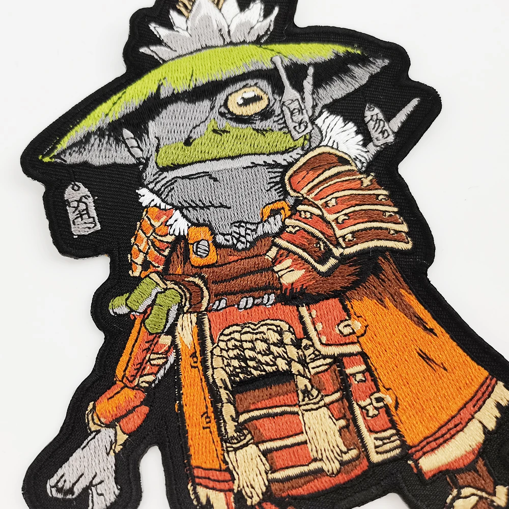 Japanese Cartoon Character Patches Frog Guard Embroidered Iron on for Clothes Patch DIY Hot Sales Cool Punk Badges Biker Sticker