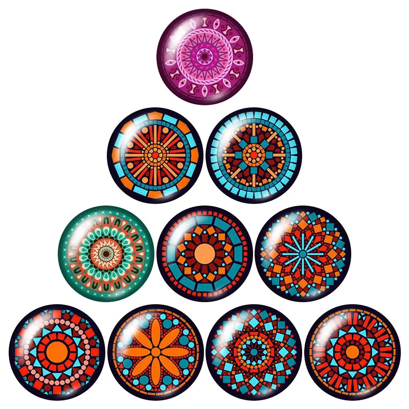 

Flower patterns beauty colorful 10pcs 12mm/16mm/18mm/25mm Round photo glass cabochon demo flat back Making findings