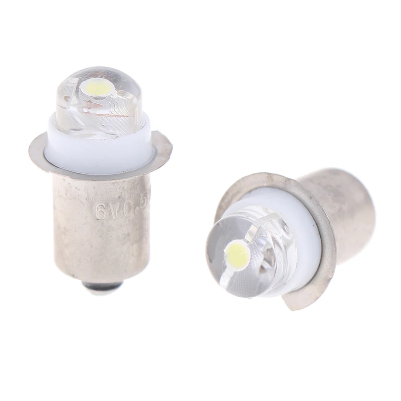 Bombilla LED P13.5S de 0,5 W, luz de trabajo, linterna de repuesto, lámpara de luz de trabajo, CC de 3V, 4,5 V, 6V, 13mm x 23mm