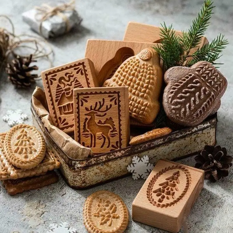 DIY Wooden Kitchen Baking Molds Cookie Mould Chocolate Mold Wooden Cookie Cutter Candle Mold Decoration Valentine\'s Day gift