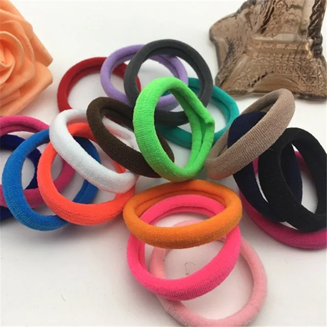 50 Pcs/Lot Black White Colorful Ponytail Holders Coffee Rubber Band Ties Gum Elastic Hair Bands For Girl Women Hair Accessories