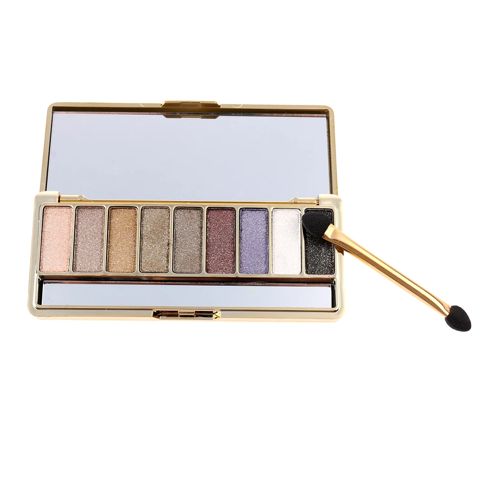 9 Colors Eyeshadow Palette Women Diamond Bright Shining Colorful Makeup Eye Shadow Flash Glitter Make Up Set With Brush