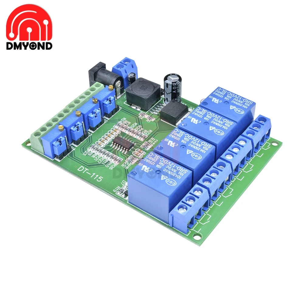 DC 12V 200mA 4ch 4 Way 4 Channel Voltage Comparator Perfect LM393 Comparison Module Diy Electronic LM393 Relay Board