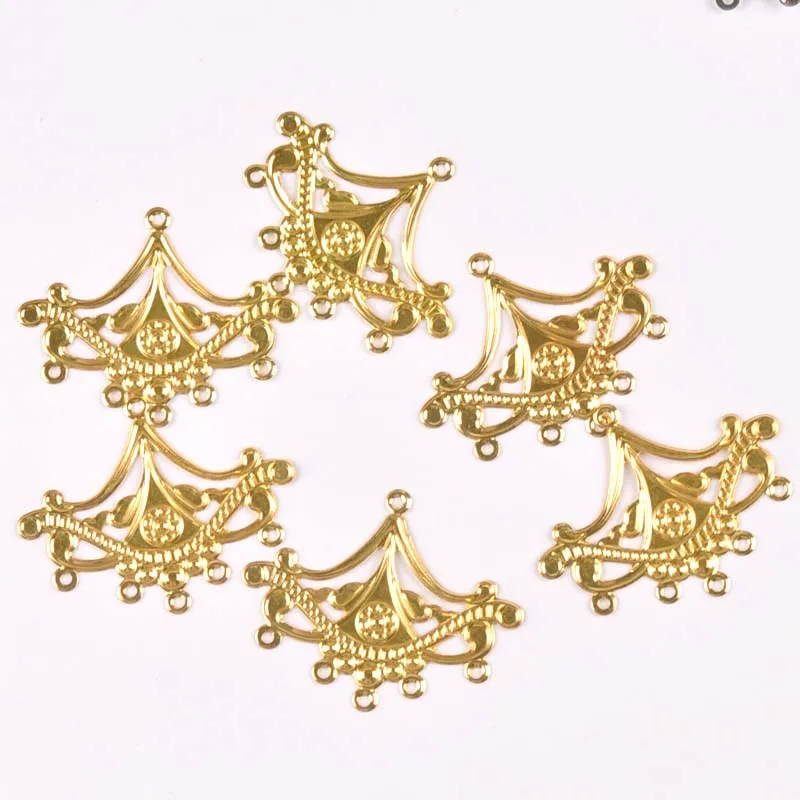 10Pcs gold silver Filigree Wraps Flower Connectors Metal Crafts Gift Decoration DIY Findings Jewelry Making 50x40mm YKL0766