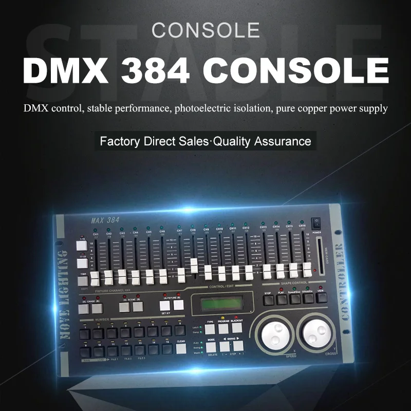 DMX Controller 384 Console Stage Lighting Controller DJ Disco Light Equipment per faretti Led Par a testa mobile