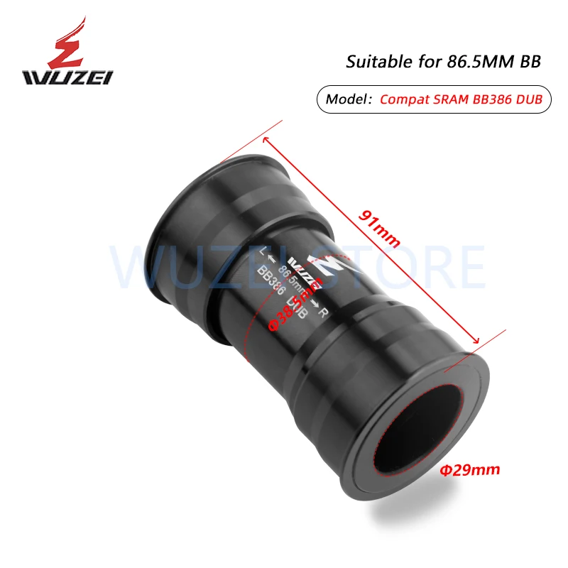 WUZEI Sealed Bearing BB30 BB91 PF30 DUB 24/29mm MTB Mountain ROAD Bicycle Press-in Thread Bottom Bracket BB Axis For SRAM