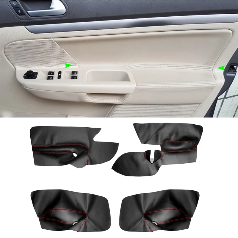 Right Hand Drive Microfiber Leather Door Armrest Cover For VW Golf 5 Jetta 2005 - 2008 2009 Car Door Panel Cover Sticker Trim