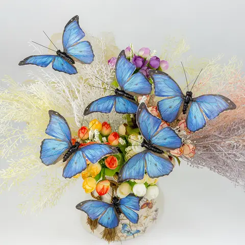 시뮬레이션 Plumas Pintadas Decoración de Mariposas Pila Decoración de terra y Talcón Decoración de Jardinería butterfly