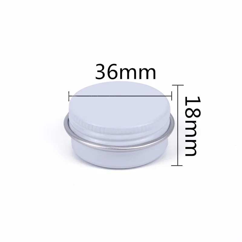 10ML Aluminum Cream Box Wholesale Hand Cream Tin Essential Balm Box Jewelry Pot Handmade Soap White Threaded Aluminum Box