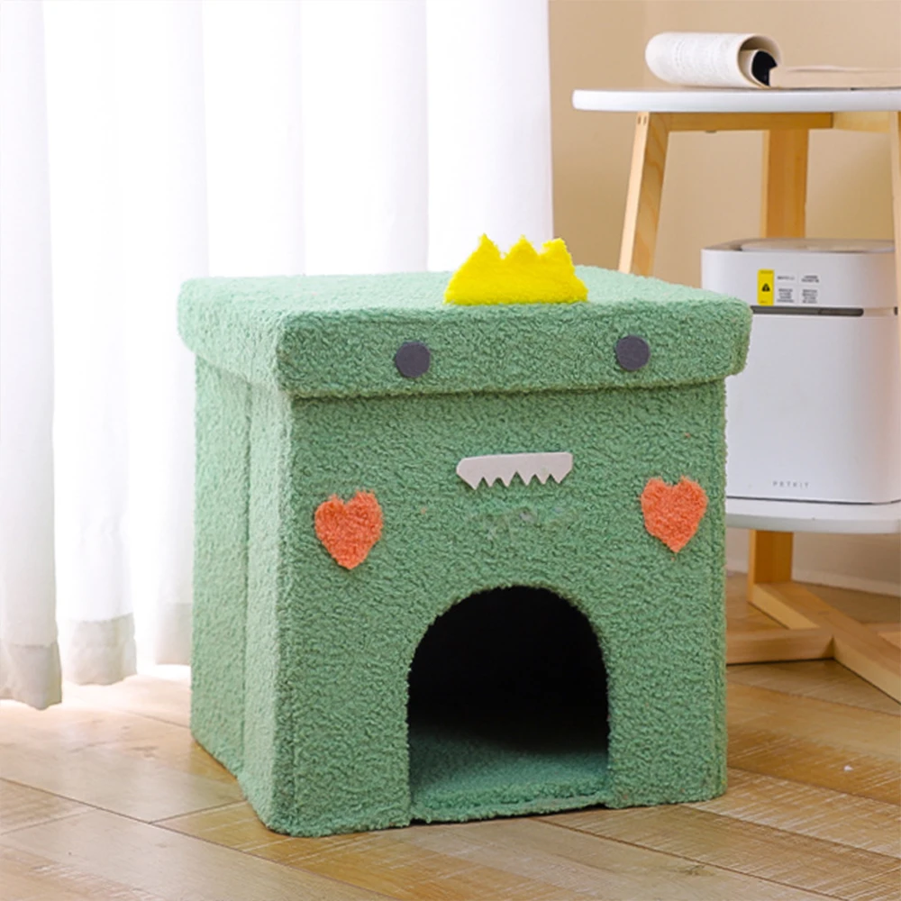 Cat Tree House Tower Plush Kitten Bed Box Foldable Pet Cat Climbing Frame Damp Proof Warm Indoor Cave Nest Kennel Pet Supplies