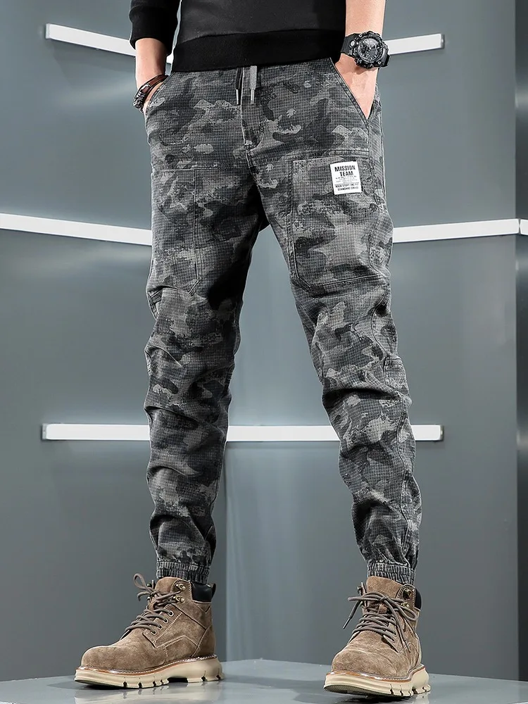 Tactical Camouflage Cargo Pants Men Sport Joggers Casual Streetwear Hip Hop Regular Fit Cotton Stretch Trousers