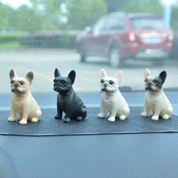 Car Decoration Animal Cute Dog French Bulldog Creative Auto Interior Dashboard Ornament Fairy Garden Miniatures Accessories Toys