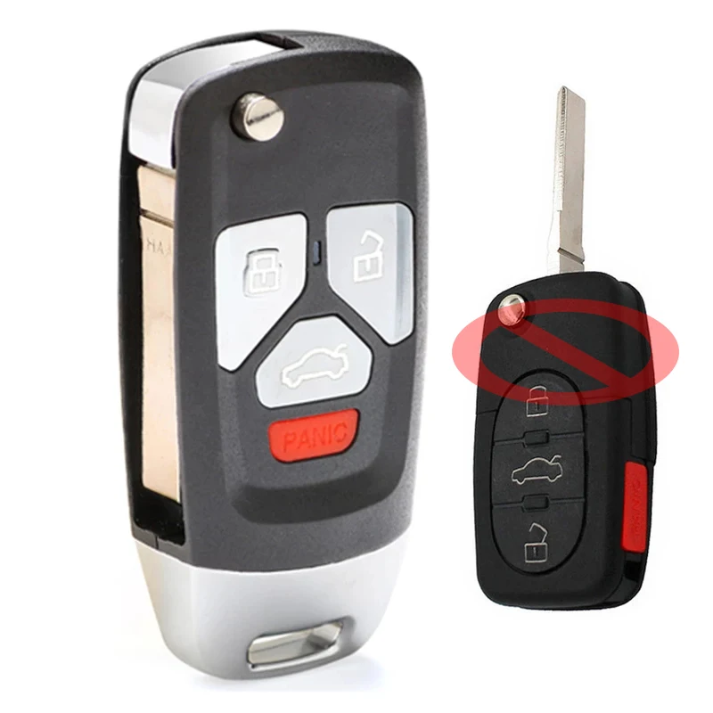 

Keyecu 4D0 837 231 E / P / M, MYT8Z0837231 4 Buttons 315MHz ID48 Chip Upgraded Flip Remote Car Key Fob for Audi TT A4 A6 A8 S4