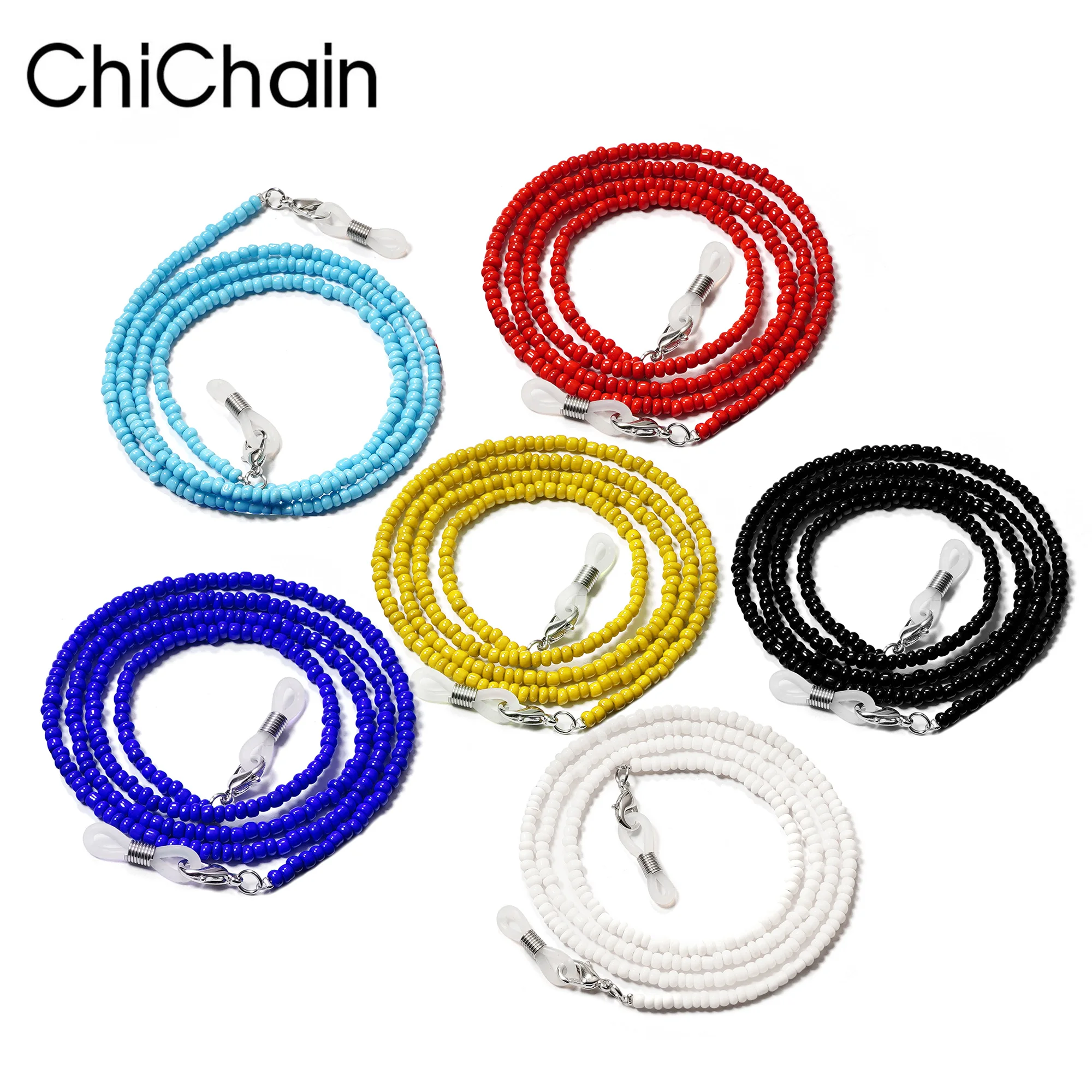 6PCS Beaded Eyeglasses Chains ，Colored Eyeglasses Strips For Women,Women’s Beads Eyeglass Ropes，Eyeglass Lanyards for Women