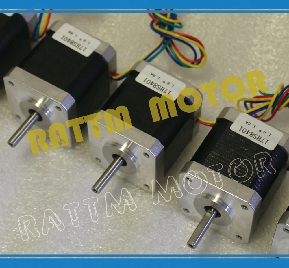 

Rattmmotor 3PCS / lot 4-leads Nema17 Stepper Motor 42 motor 17HS8401 1.8A CE ROSH ISO CNC Laser Grind Foam Plasma Cut