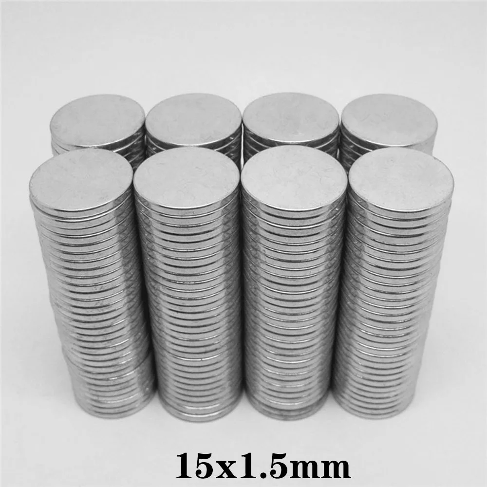 10/20/50/100/200PCS 15x1.5 Small Round Magnet 15mmx1.5mm Neodymium Magnets 15x1.5mm Permanent Strong Powerful Magnet 15*1.5