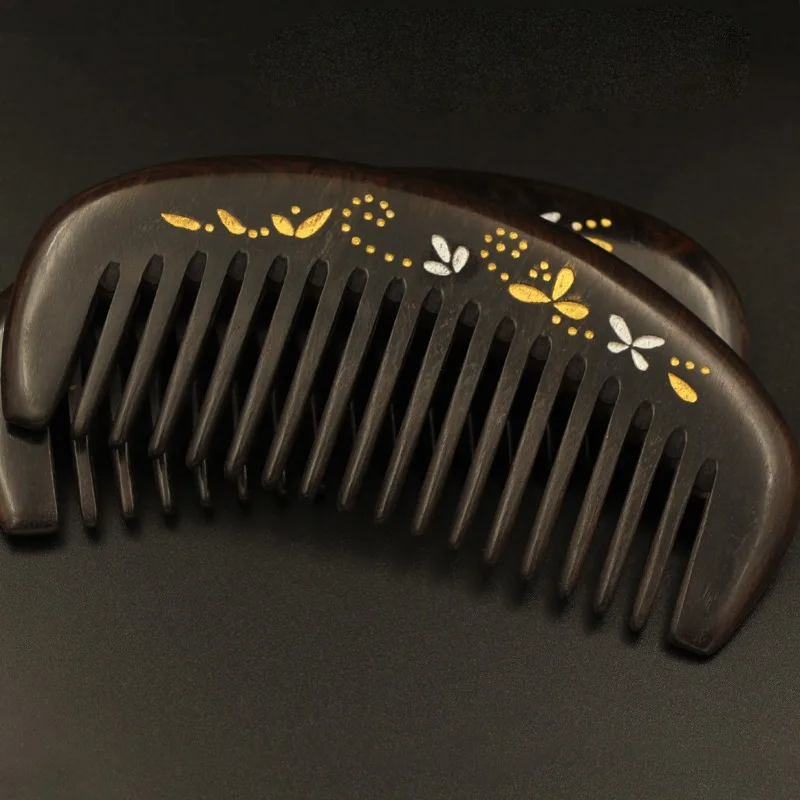 wooden hair brush Comb Massager For Female Natural Ebony Combs Anti Static Massage Sanders Wood Hair Care Health Brush