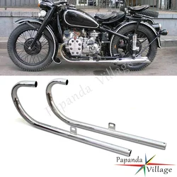 For BMW Ural K750 R50 R60/2 R69S R12 K750 R1 R71 M72 Dnepr SideCar Chrome Exhaust Pipe System Silencer Pipe Assembly 24HP/32HP