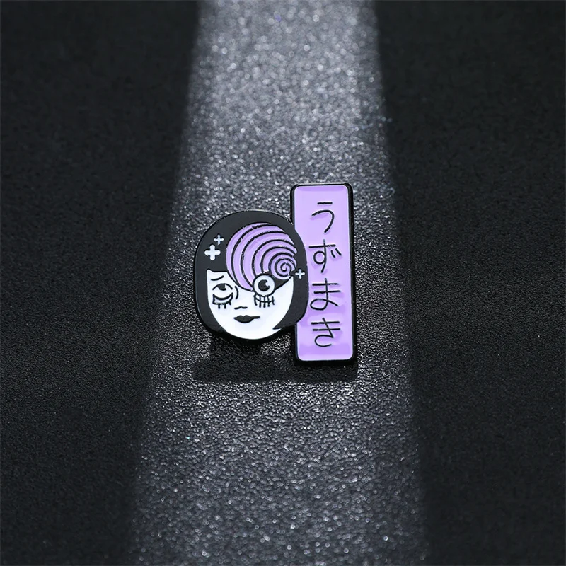 Japanese Horror Comic Brooch Junji Ito whirlpool inspiration Brooch Enamel Lapel Pin Comics Badge Jewelry Gifts