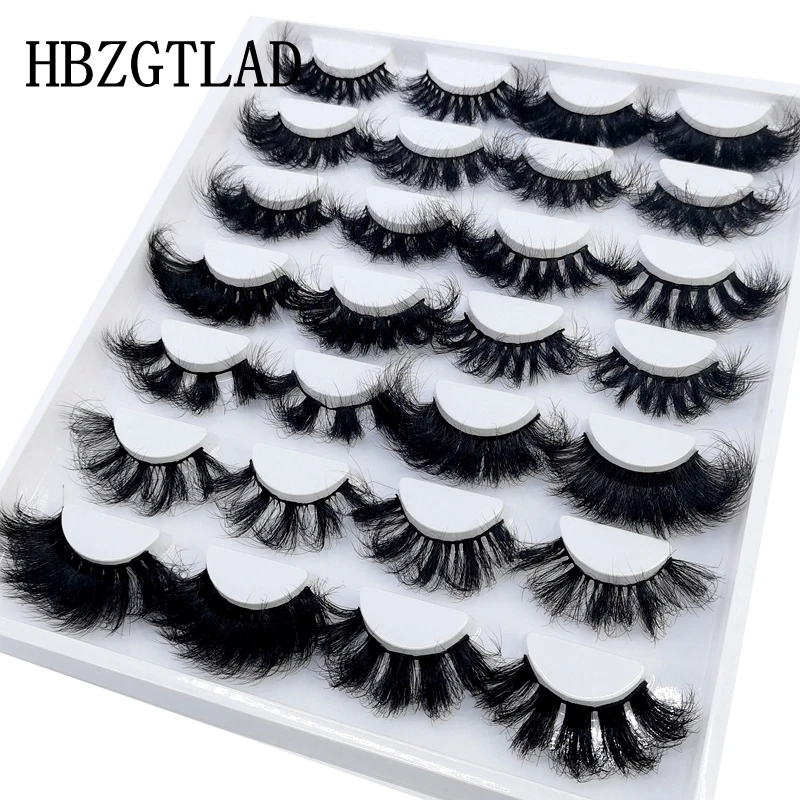 HBZGTLAD 14 Paar Wimpern 25mm Kunstnerz-Wimpern Langanhaltende Flauschige Nerzwimpern Dramatische Volumen-Wimpernverlängerung Dick Lang – Detail 2