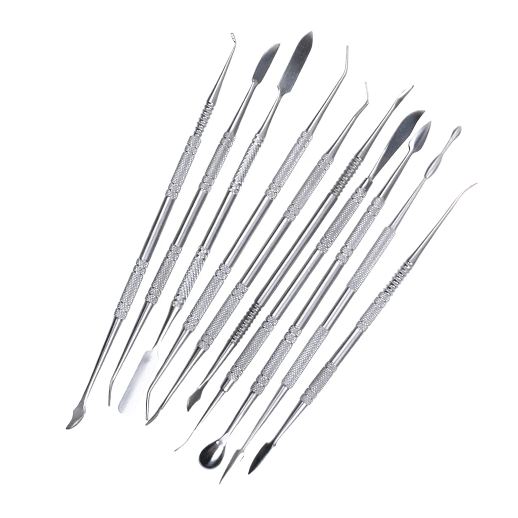 10-Piece Stainless Steel Wax Carvers Set Great For Carving, Cutting, Modeling, Scraping, Shaping, Etc