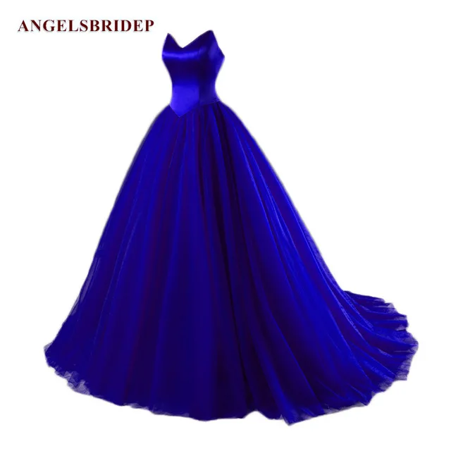 ANGELSBRIDEP New Vestidos De Fiesta Largos Elegantes De Gala Evening Dress Tulle Plus Satin Evening Gowns Vestido Longo