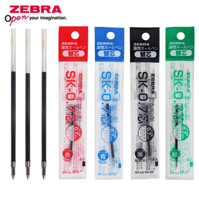 12 Piece Zebra SK-0.7 Ballpoint Pens Refills for B4SA1 B4SA2, B4SA3 Ballpoint Pen 0.7 mm tip 4 colors selection Writing Supplies