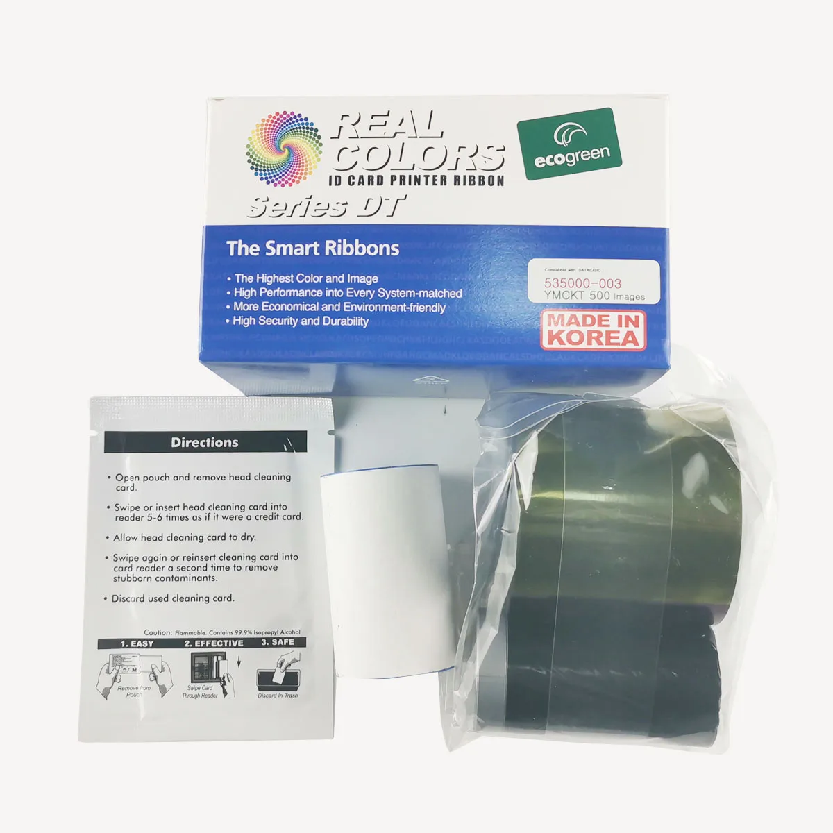 

535000-003 YMCKT Ribbon Kit For Datacard CP/CD series Card Printer,Including Cleaning Card & Roller