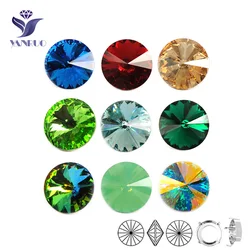 YANRUO 1122 Rivoli Sew On Round Sewing Diamond Pointback Rhinestones Fancy Stones For Crystals Leoatrd Gymastic Dress