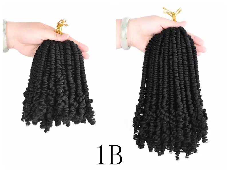 DinDong Kurze Leidenschaft Twist Zöpfe 6-8 zoll Synthetische Häkeln Braid Schwarz Braun Flechten Flauschigen Frühling Twist Haar Verlängerung – Detail 8