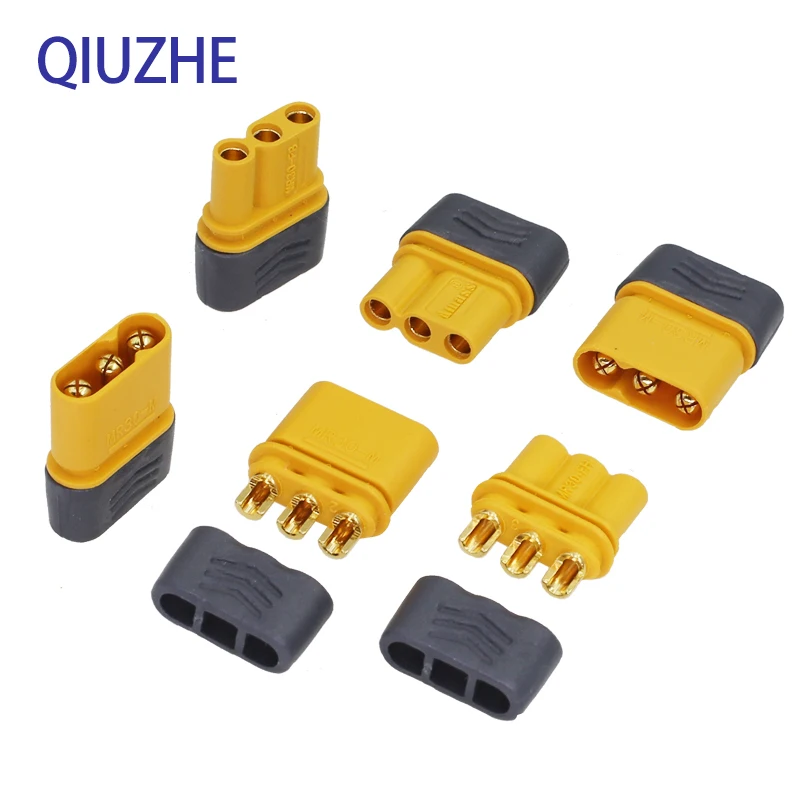 Gold-Plated MR30 Connector, Male Female Plug Connector for Lithium Battery RC Aircraft Drone Vehicle, Ship Parts Accessories, 5P