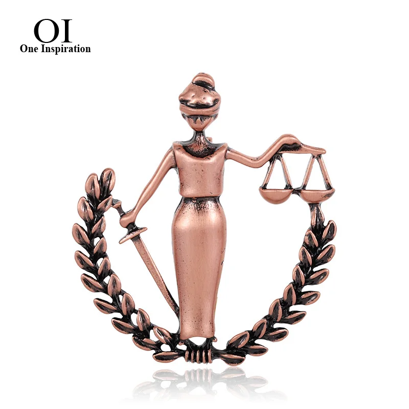 OI Rose Gold Peace Women Brooch Pins Alloy Legal lawyer Badge Collar Clip HIjab Suit Coat Wheat Ears figure