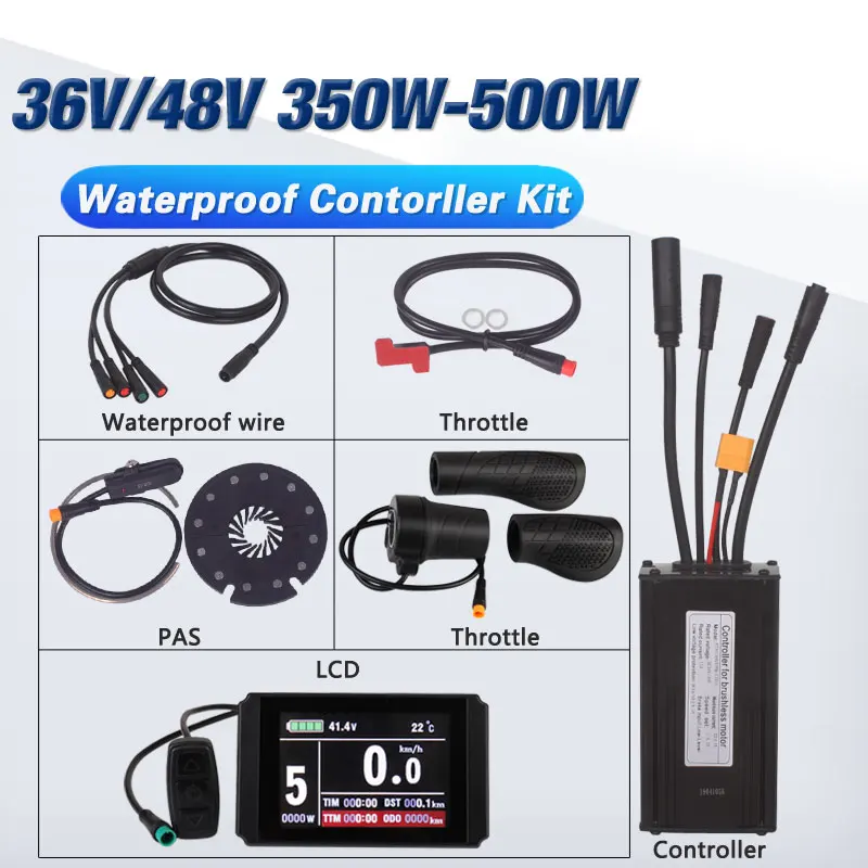 

Waterproof Connector Kit for Electric Bicycle, Controller, Throttle Brake, LCD8H, PAS, 500W, 22A