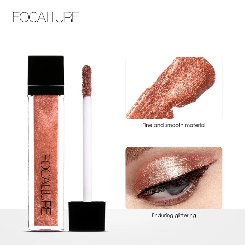 FOCALLURE 14 Colors Diamond Liquid Eyeshadow Waterproof Long-lasting Shiny Glitter Eyeliner Pearlescent Eye Shadow Cosmetics