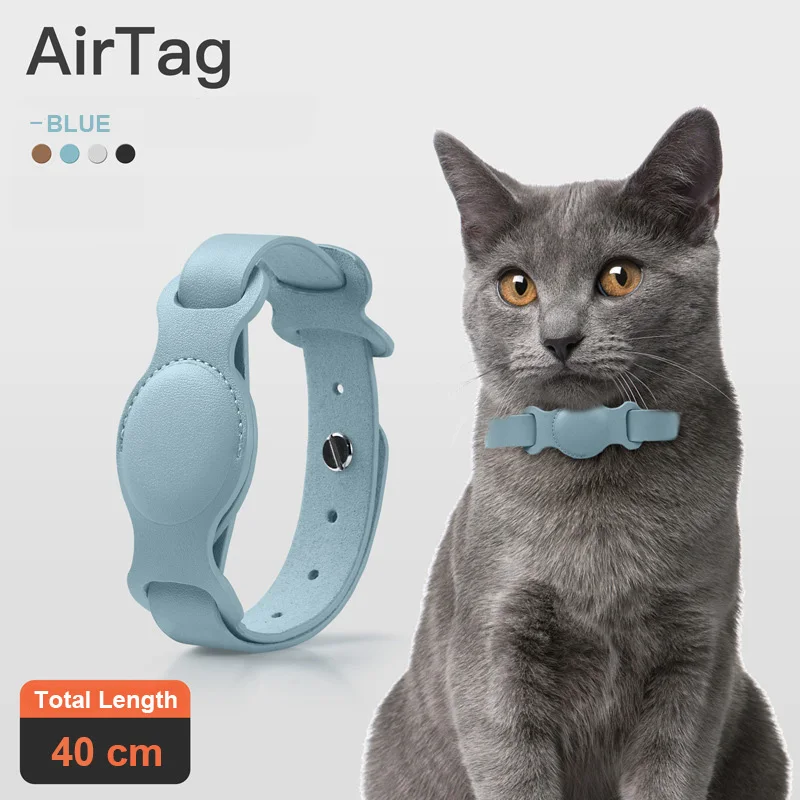 Original Airtag Pet Collar For Dog Adjustable Leather Cat Necklace With Apple Airtags Holder Anti-lost Pet Supplies Accessories