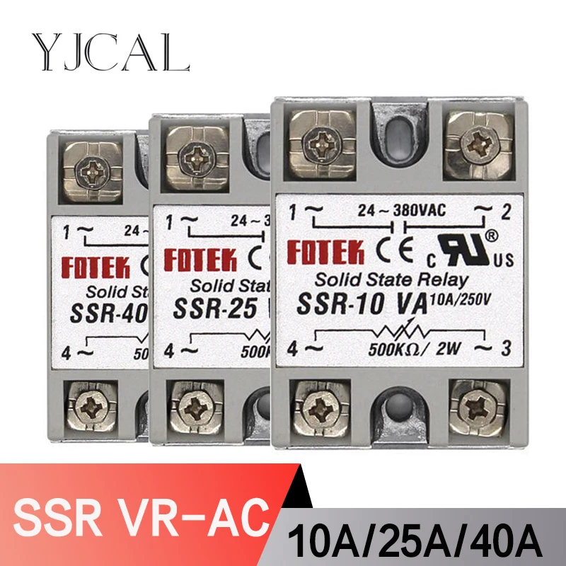 Półprzewodnikowy moduł przekaźnikowy 3-32V SSR-10VA SSR-25VA SSR-40VA 10A 25A 40A Relais Regulator 24-380VAC wyjście