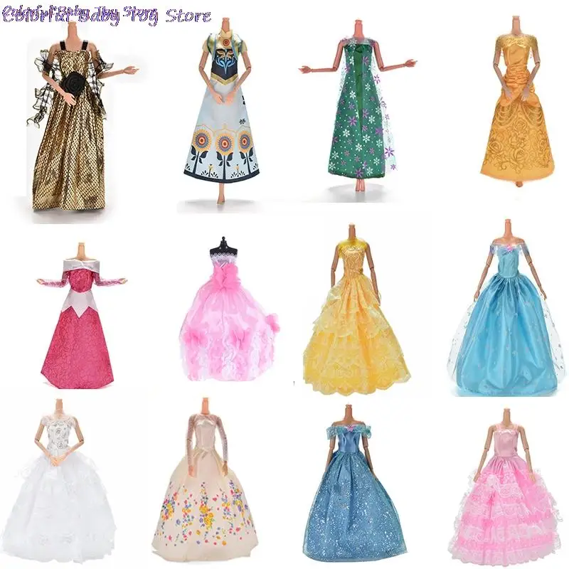 White Elegant Handmade Wedding Princess Dress Doll Floral Doll Dress Clothes Clothing Multi Layers Dolls Accessories