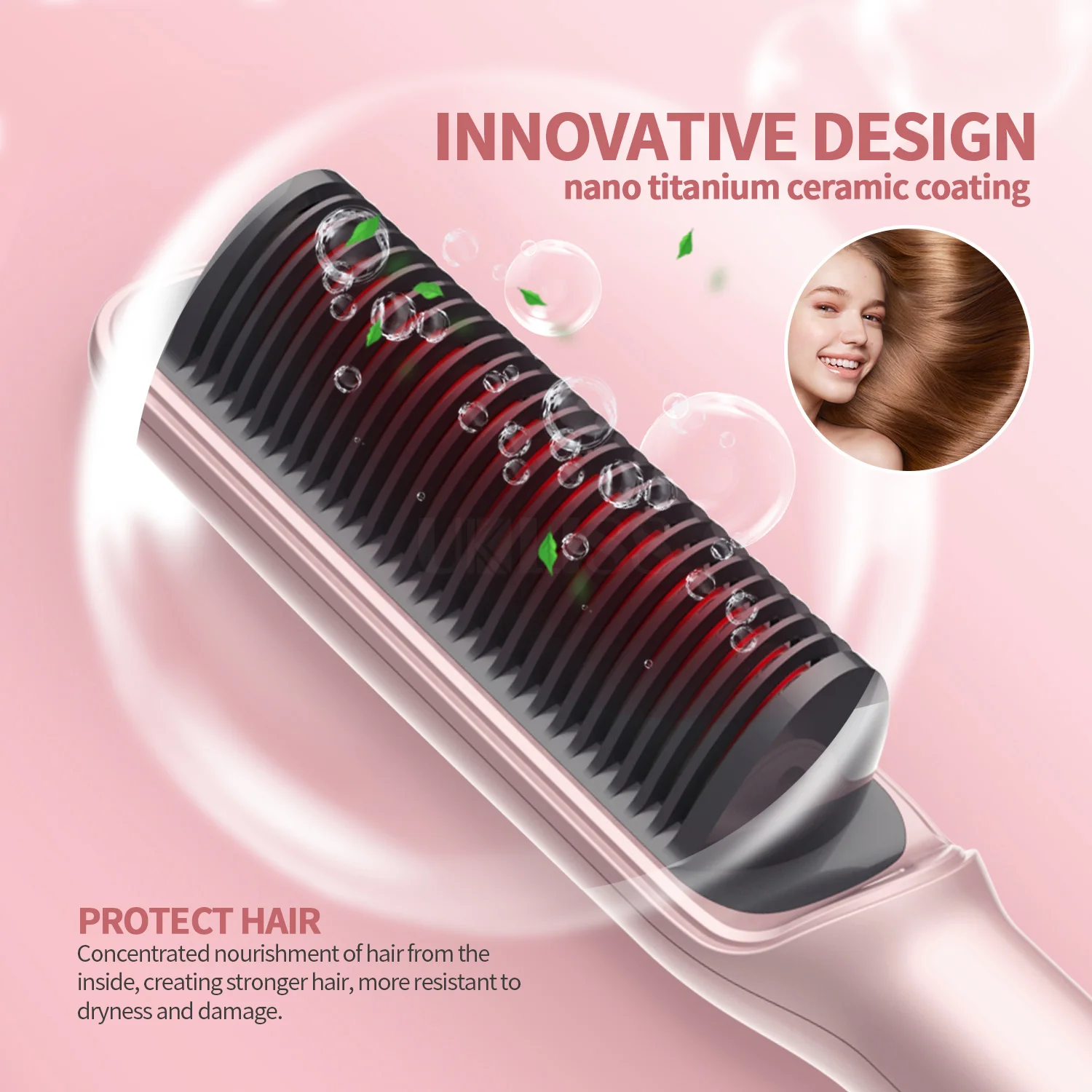 Hair Curler Automatic Mini Perm Electric Brush Multifunctional Dry and Wet Hair Household Straightening Comb Fast Heating