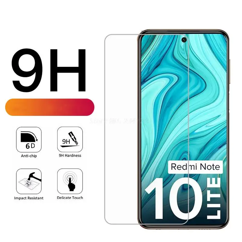 2-1PCS Protective Glass For Xiaomi Redmi Note 10 S 8 9 T 10 JE 10 Pro Max Tempered Glass for Redmi Note 10 Lite Screen Protector