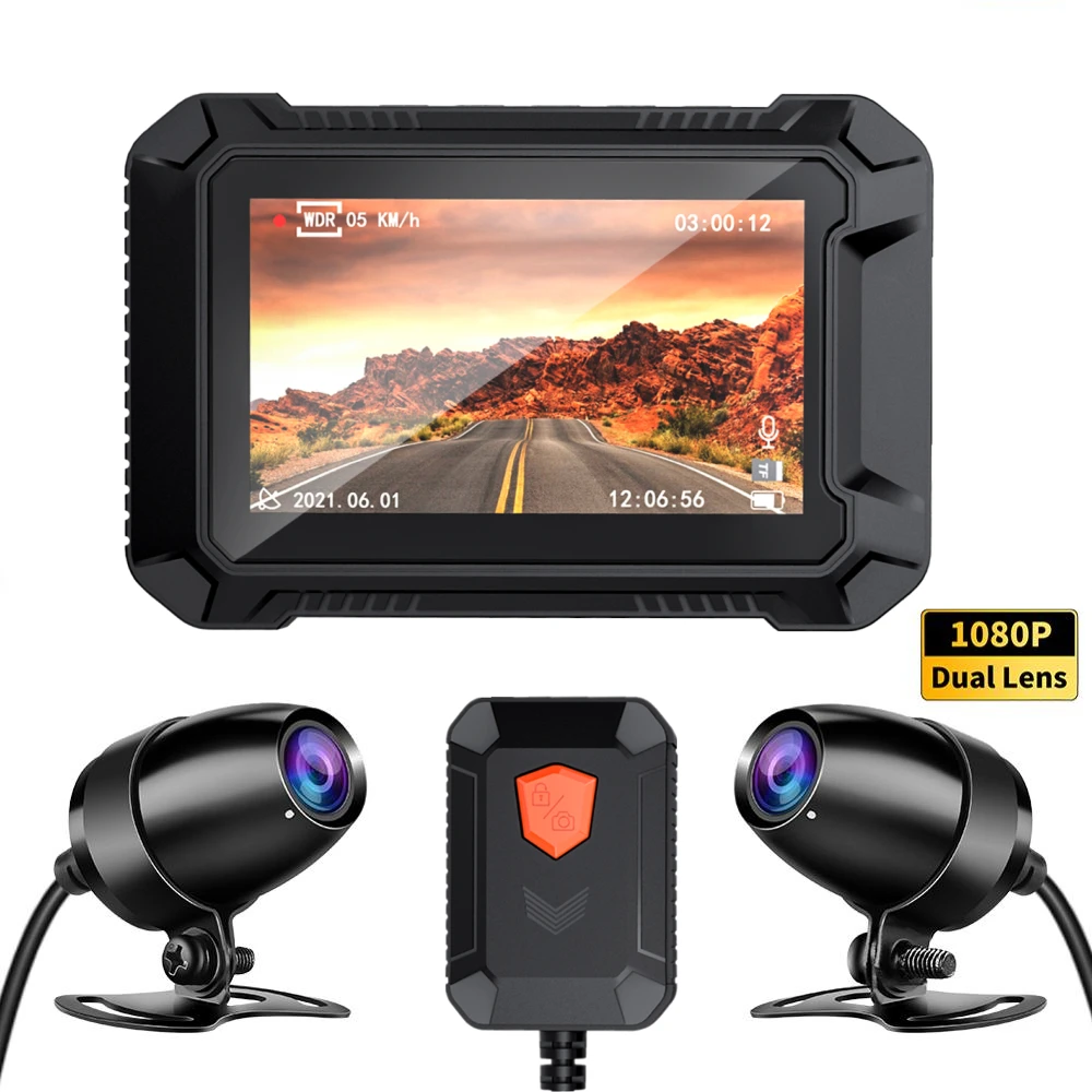 

Motorcycle Black Box Dual 1080P HD DVR Motorcycle Camera With GPS/Wifi G-Sensor Dash Cam Night Vision Motorbike Video Recorder